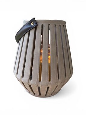 Rustic Washed-Finish Decorative Lantern Indoor/Outdoor Hurricane Candle Holder